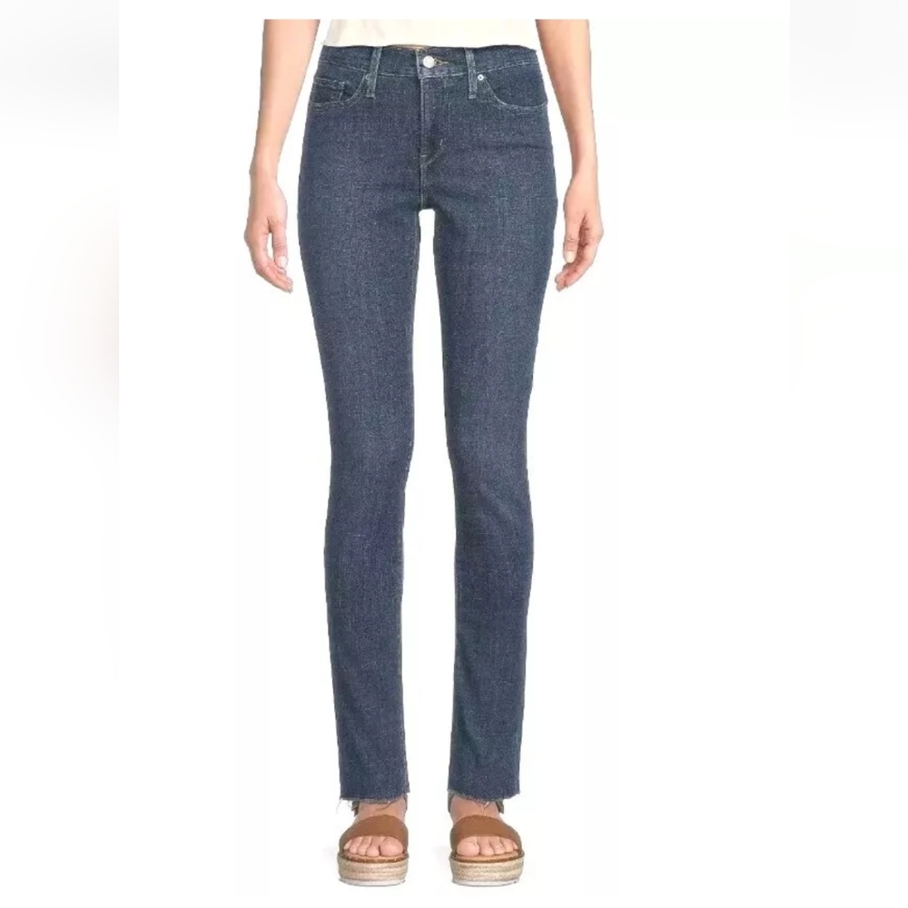 Levi's 311 Jeans Woman 16W 36/30 Shaping Skinny Blue Stretch Denim Raw Hems New